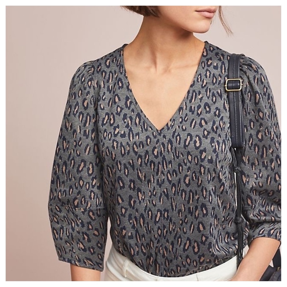 Anthropologie Current Air Structured Leopard Top